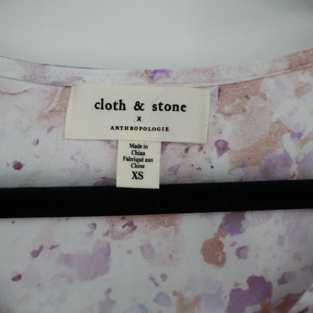 Cloth & Stone Anthropologie Tie Dye Top Womens XS Watercolor Artsy Boho‎ Cottage